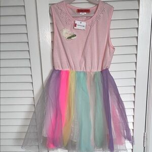 Funkyberry Pink and Multicolor Kids Casual Dress